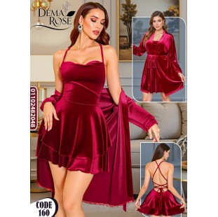 لانجيري قطيفه قصير + روب كود (160)