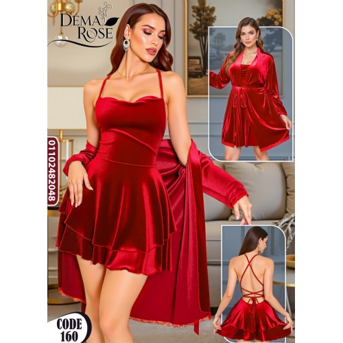 لانجيري قطيفه قصير + روب كود (160)